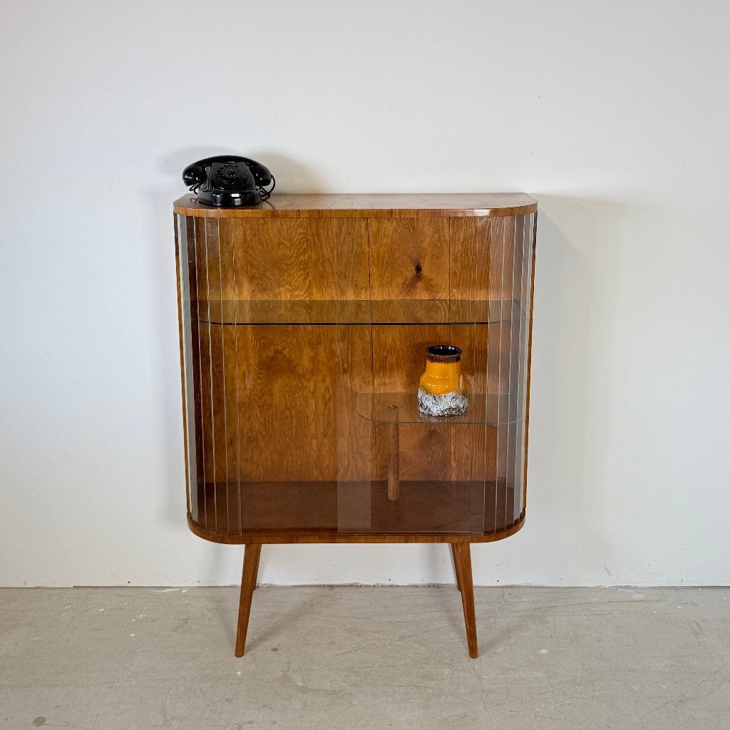 Vintage Vitrinekast 'Zofia' in Art Deco Stijl