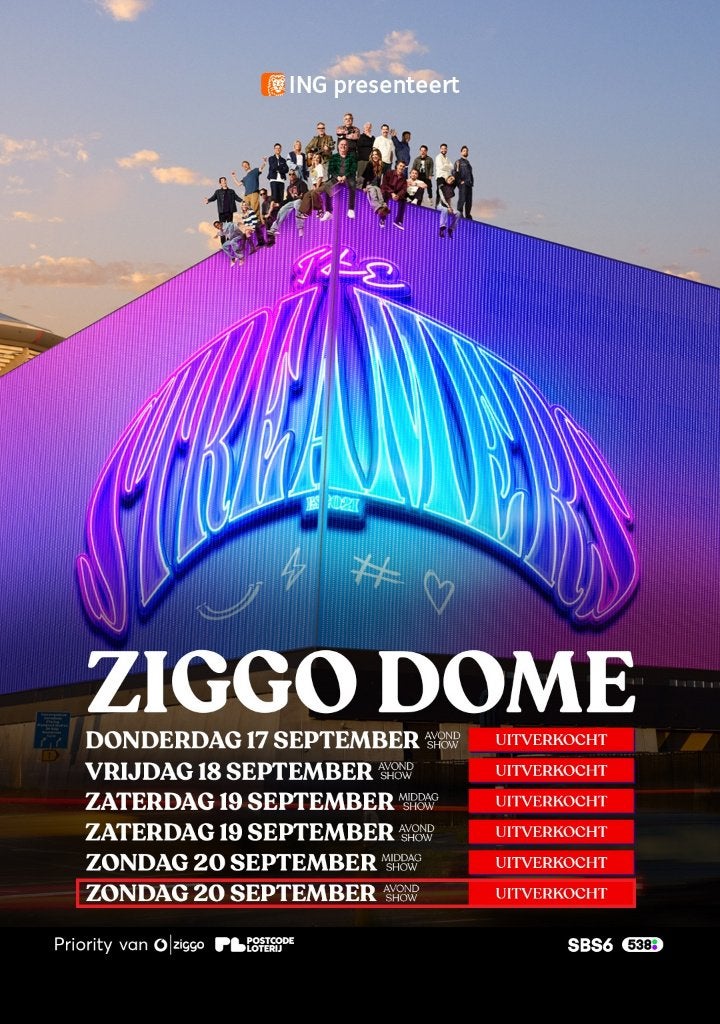 Tickets The Streamers 20 september, Tickets en Kaartjes, Twee personen, September, Overige typen