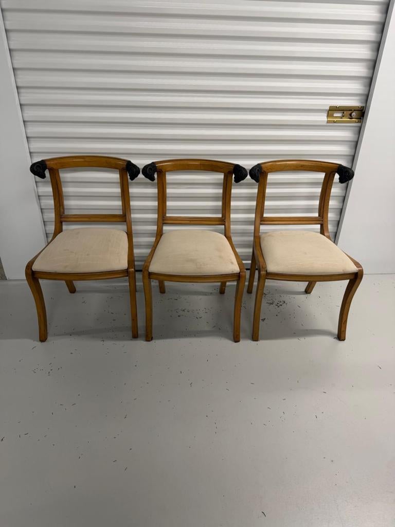 Drie mooie eetkamerstoelen met ramskop, Ophalen of Verzenden, Gebruikt, Drie