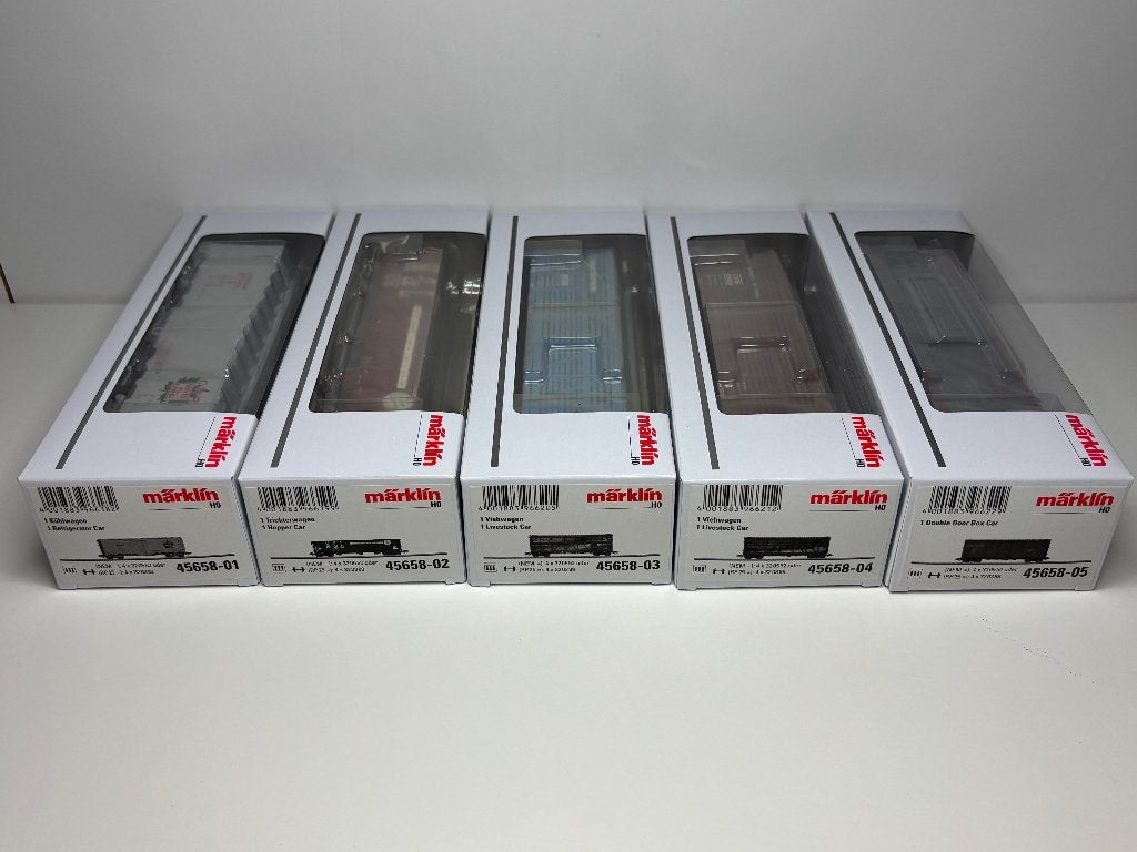 Märklin H0 45658 USA set goederenwagons, Wisselstroom, Treinset, Nieuw, Ophalen of Verzenden