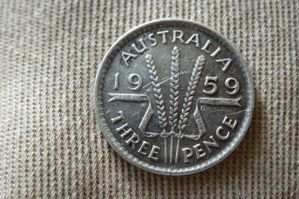 Australie - 3 pence zilver 1959 - 1,41 gram 0,500 ag zf, Ophalen of Verzenden, Losse munt, Zilver