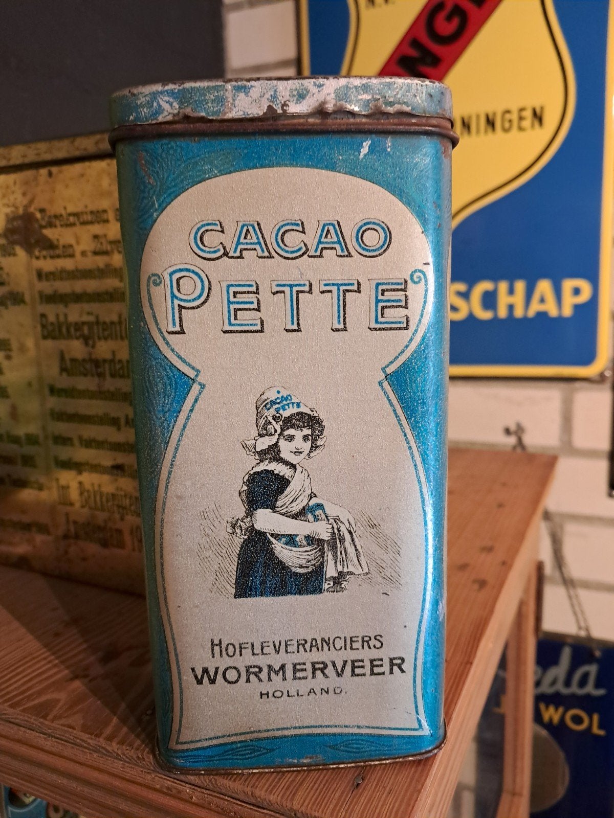 Pette cacao blikje, Verzamelen, Blikken, Ophalen of Verzenden, Gebruikt, Overige