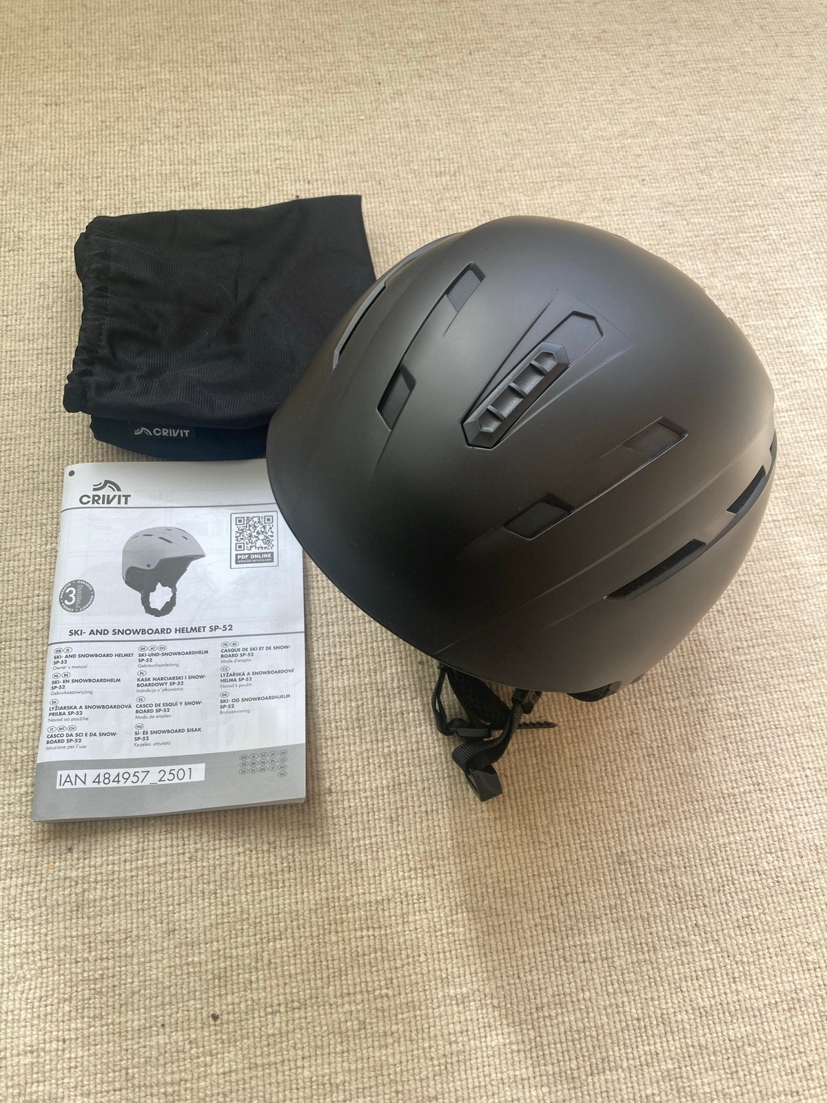 Crivit Skihelm Classic Zwart L/XL - Nieuw, Overige merken, Overige typen, Nieuw, Ophalen of Verzenden