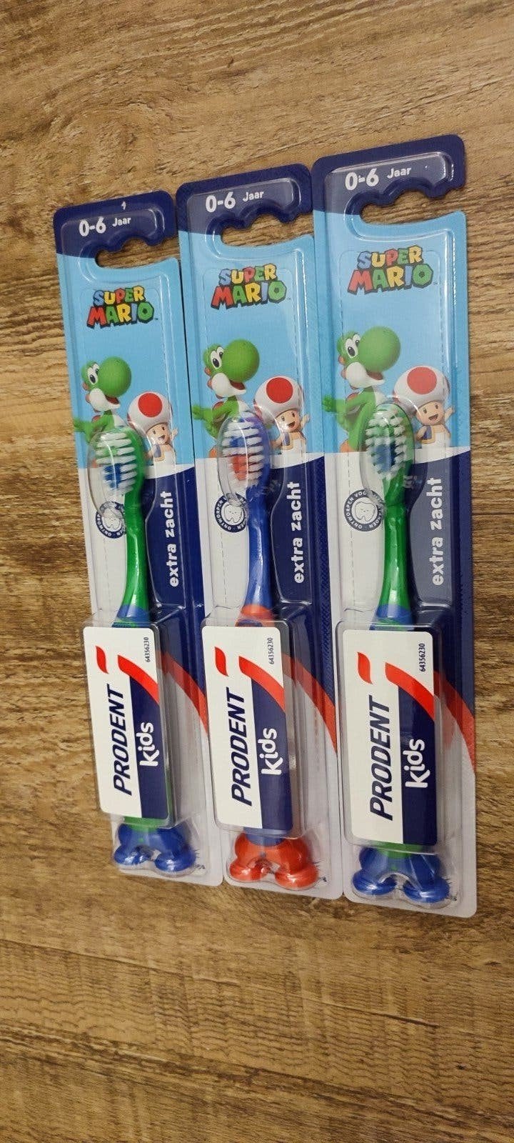 3x Prodent Kids Super Mario tandenborstels 0-6 jaar, Ophalen of Verzenden, Nieuw