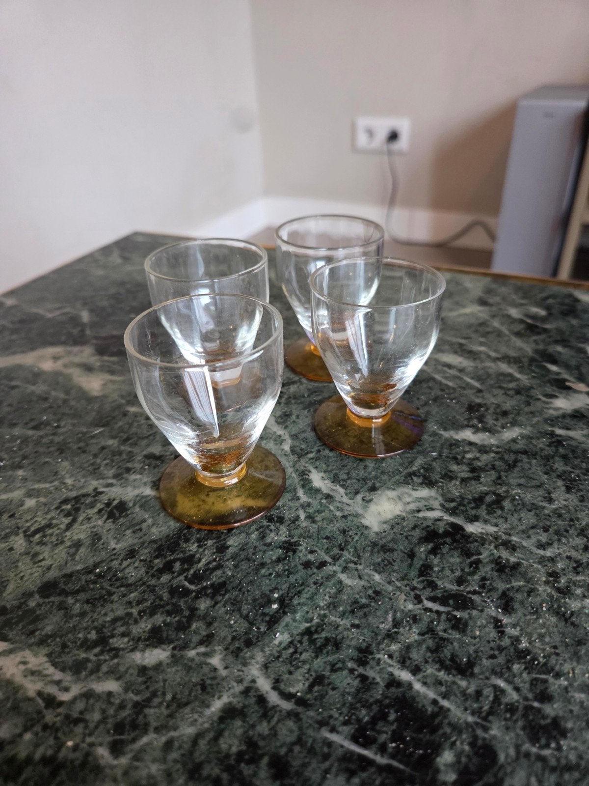 Antieke shotglaasjes / borrelglaasjes - set van 4, Antiek en Kunst, Ophalen