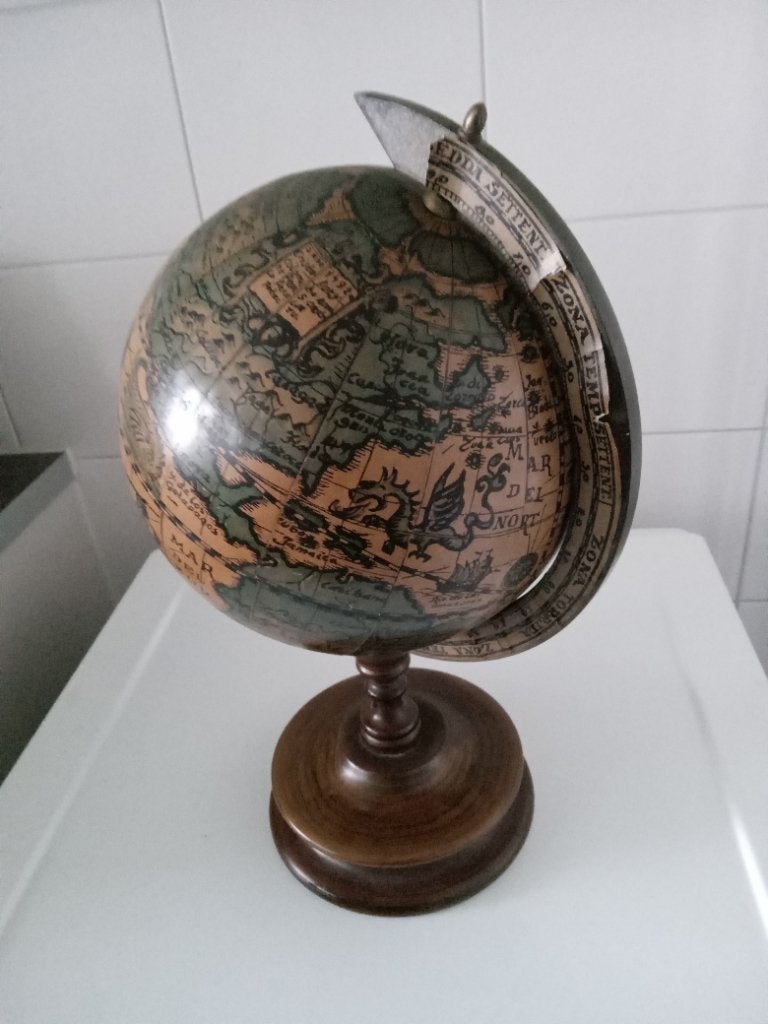 Italiaanse vintage wereldbol bij Jean Parry, Ophalen, Gebruikt, Draaibaar, 34 cm