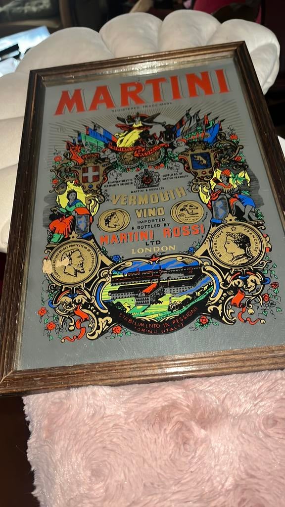Martini spiegel, Ophalen of Verzenden, Rechthoekig, Minder dan 50 cm