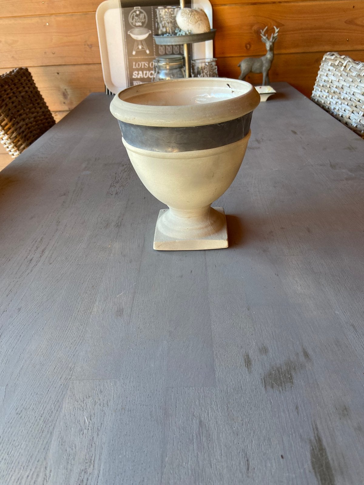 Mooie bloempot op voet, Rond, Ophalen of Verzenden, Zo goed als nieuw, Minder dan 40 cm