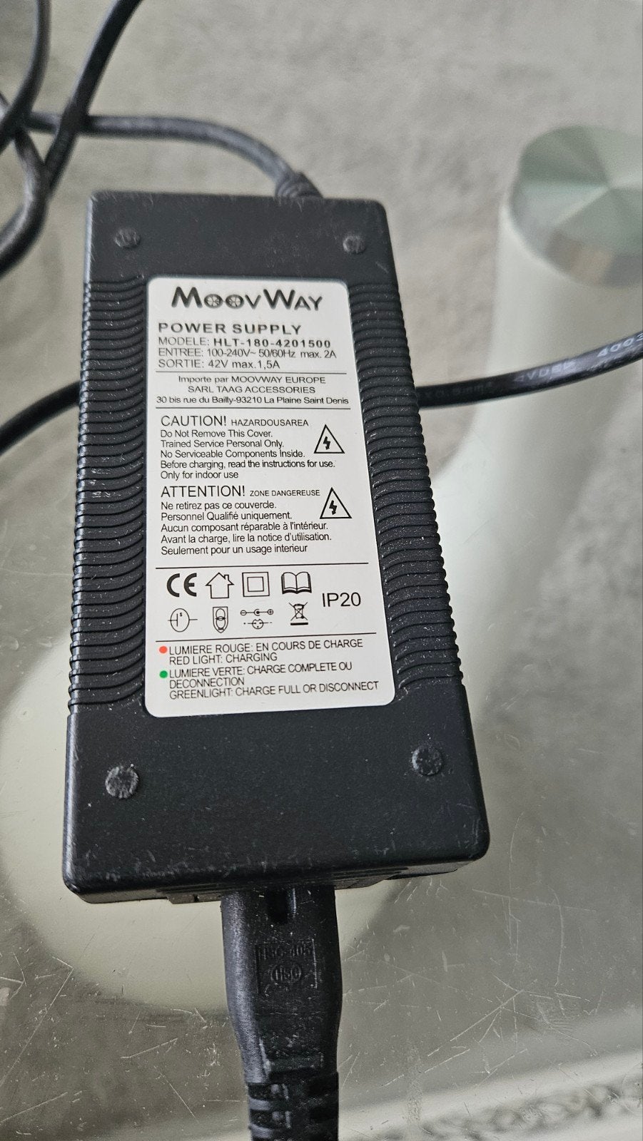 MoovWay HLT-180-4201500 Oplader 42V 1.5A, Ophalen of Verzenden, Gebruikt