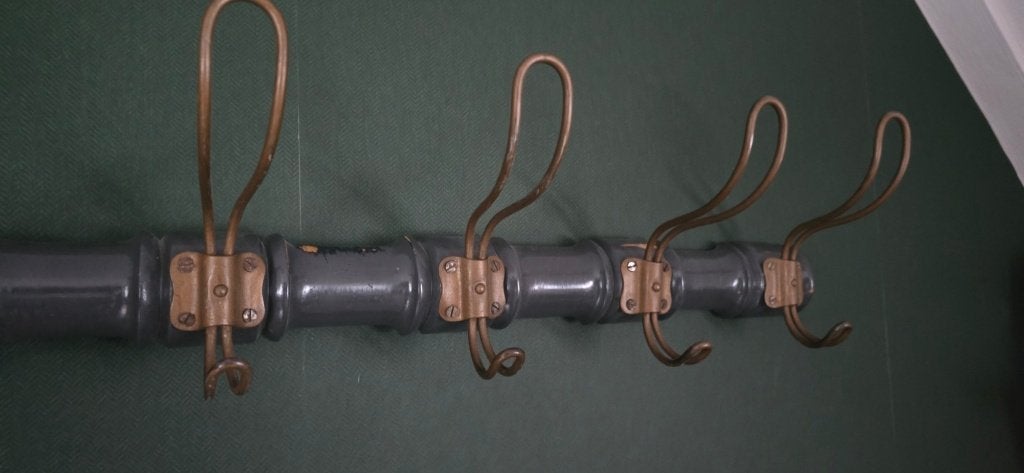 Vintage Franse schoolkapstok – 6 dubbele haken – origineel, Antiek en Kunst, Ophalen of Verzenden