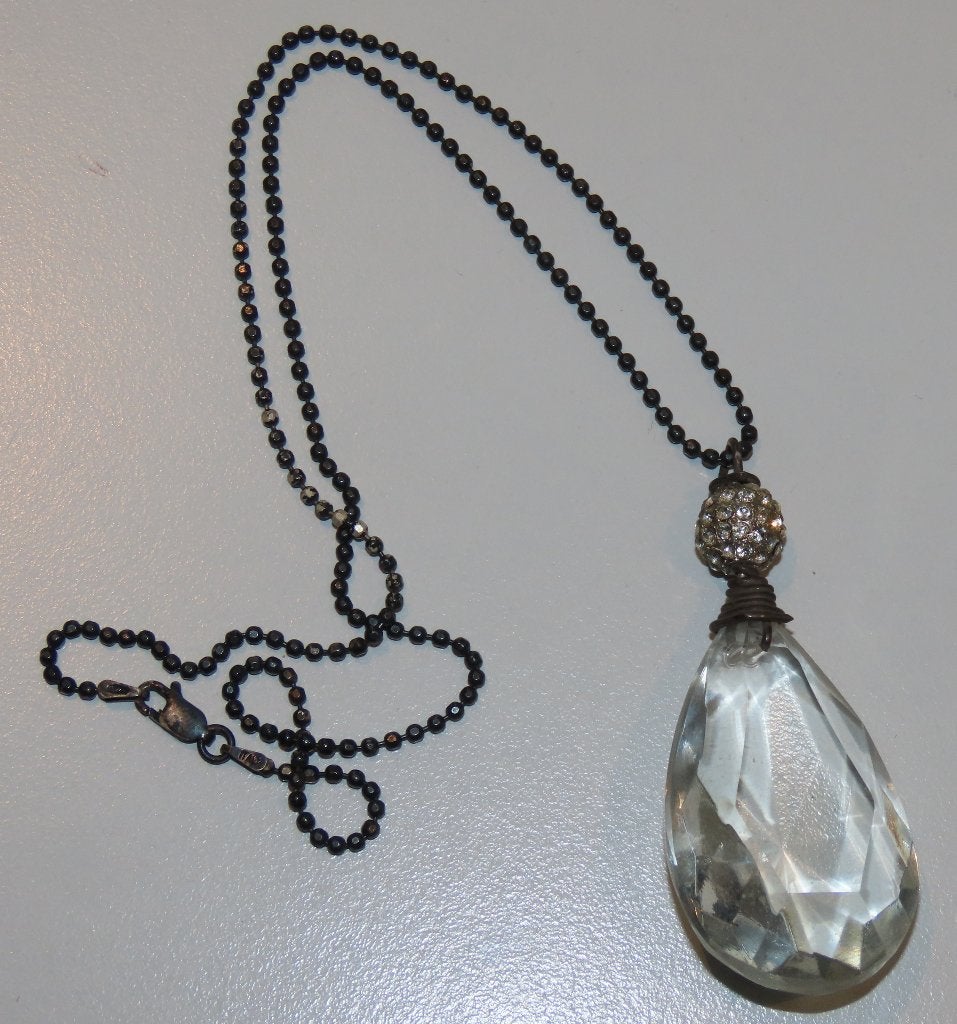 Zilveren ketting met hanger, Gebruikt, Verzenden, Met kristal, Zilver