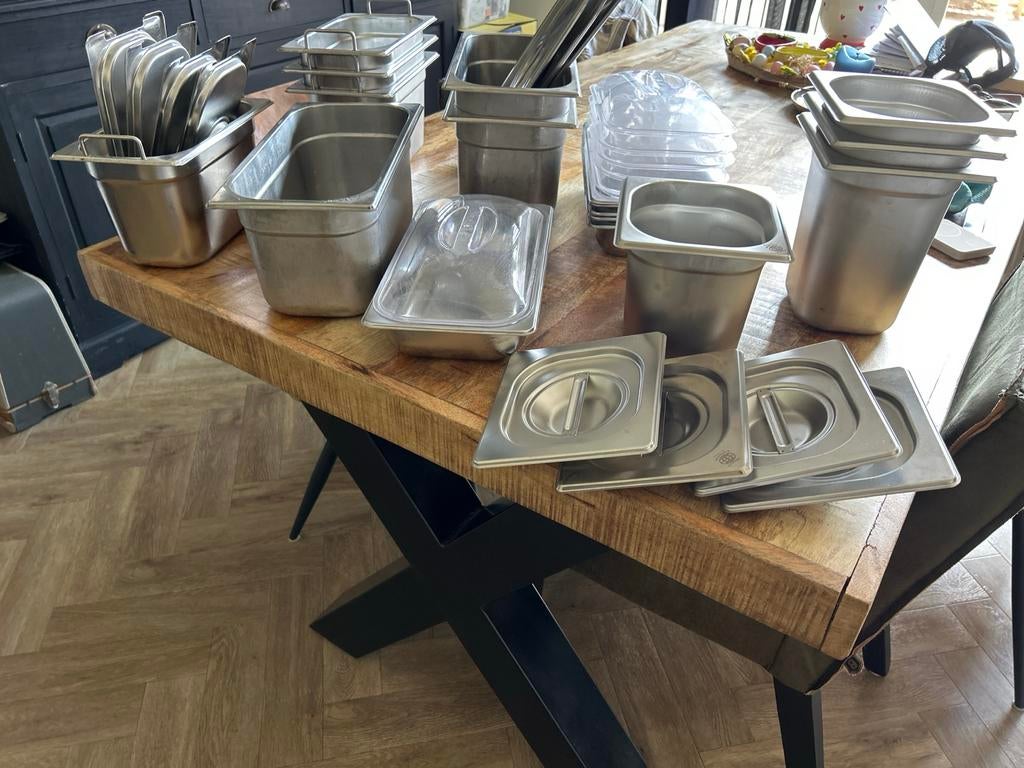 Diverse RVS bakken voor horeca of thuisgebruik, Zilver, Ophalen of Verzenden, Metaal, Overige merken