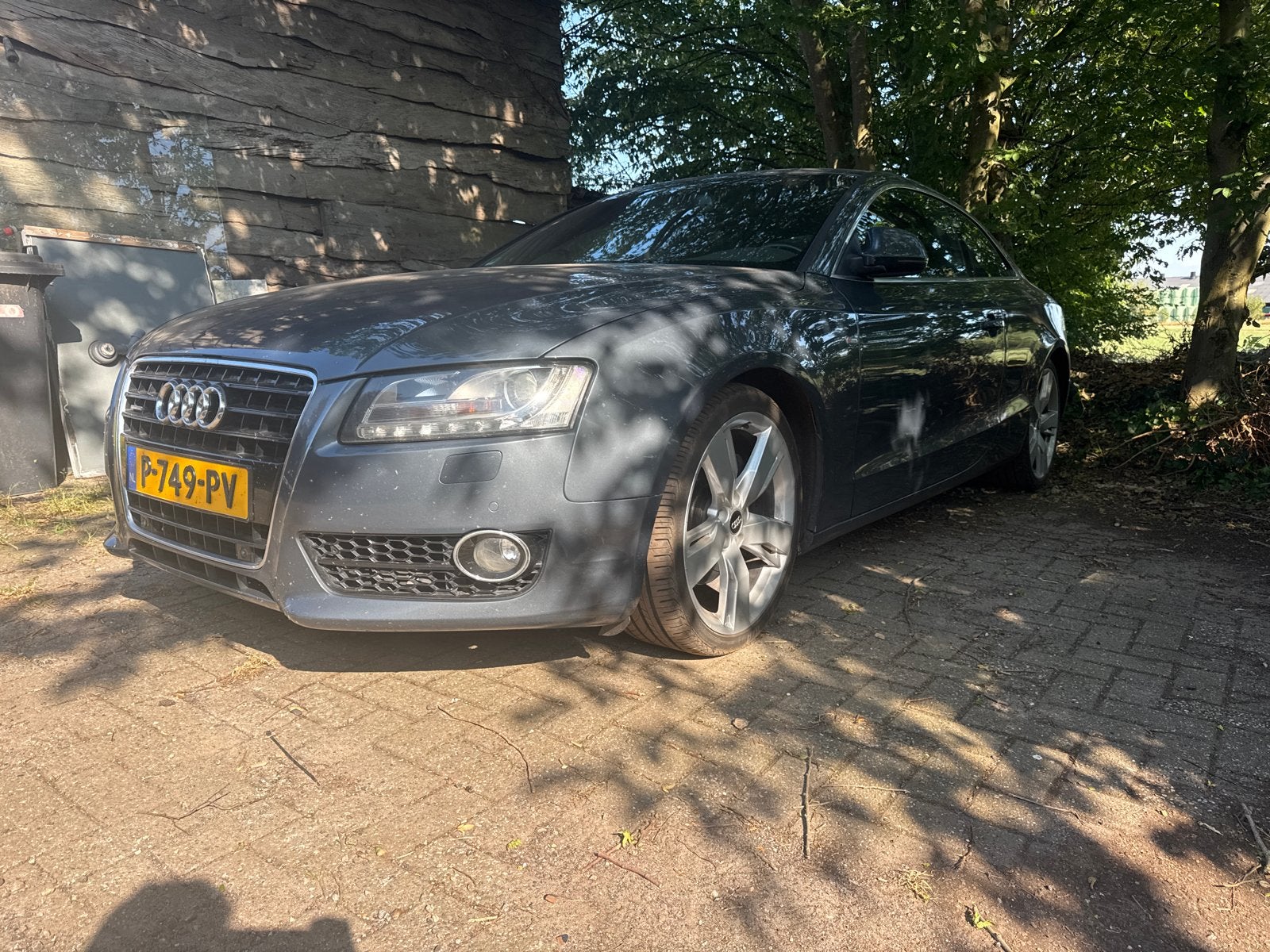Audi A5 3.0 TDI 176KW Coupe Quattro 2007 Grijs, Auto's, Audi, Navigatiesysteem, Zwart, 4 stoelen, Leder en Stof