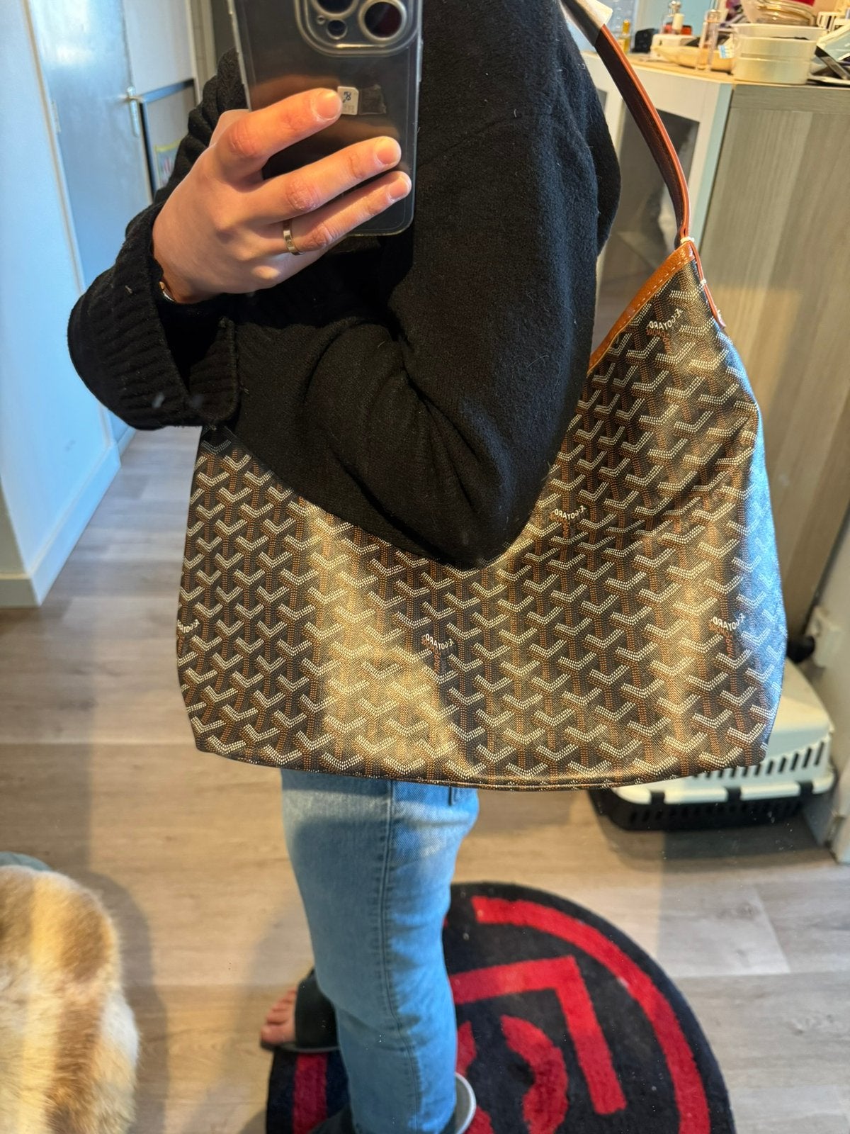 Goyard Bag Brown Hobo Medium Canvas Tote Bag, Ophalen of Verzenden, Nieuw, Bruin, Shopper