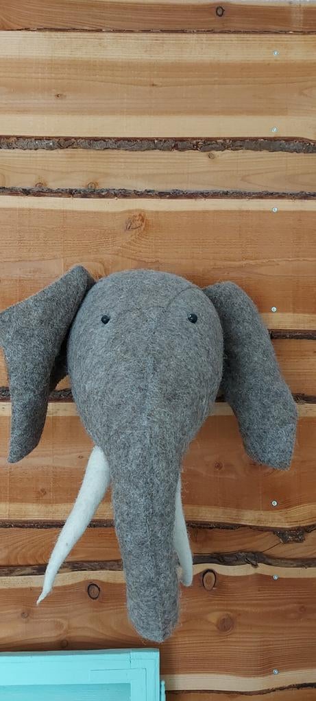 Vilten olifantenkop Fiona Walker, Huis en Inrichting, Woonaccessoires | Overige, Ophalen, Zo goed als nieuw, Grijs, Textiel