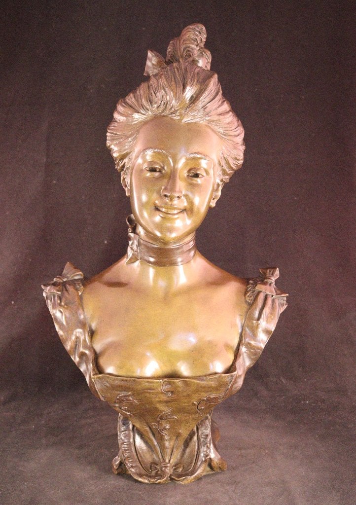 Grote antieke Art Nouveau buste, Ophalen of Verzenden