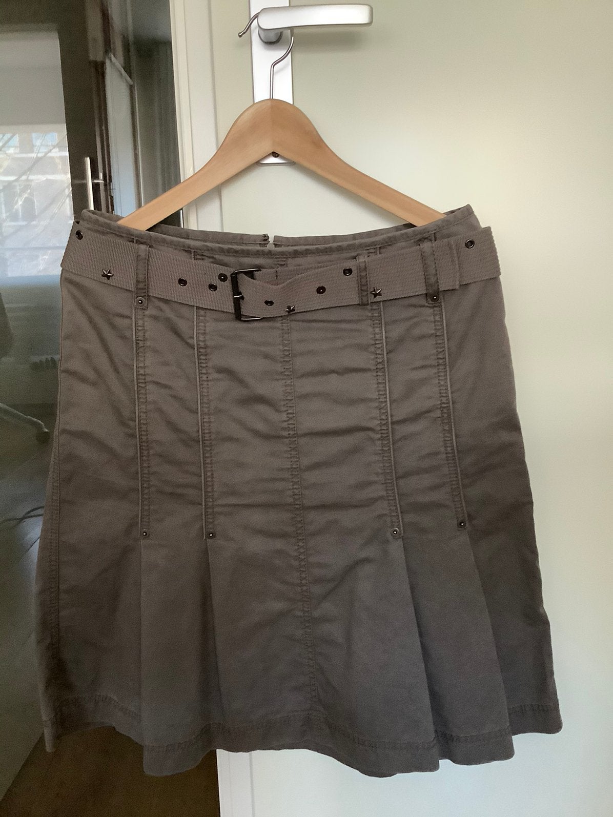 Grijze A-lijn rok Sandwich mt 38 M, eind jaren 90 vintage, Maat 38/40 (M), Ophalen of Verzenden, Zo goed als nieuw, Grijs