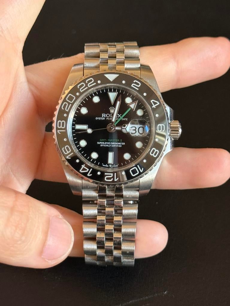 Rolex GMT 2 Green Arrow, Sieraden, Tassen en Uiterlijk, Horloges | Heren, Staal, Verzenden, Polshorloge, Nieuw