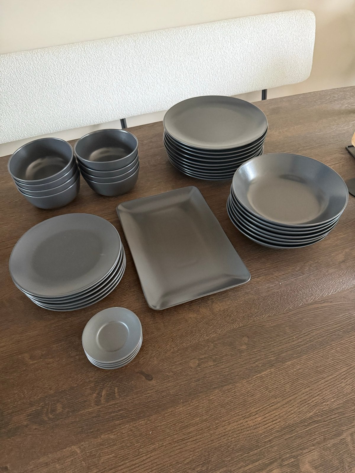 Ikea Servies Antraciet - Uitgebreide set, Gebruikt, Keramiek, IKEA, Ophalen of Verzenden