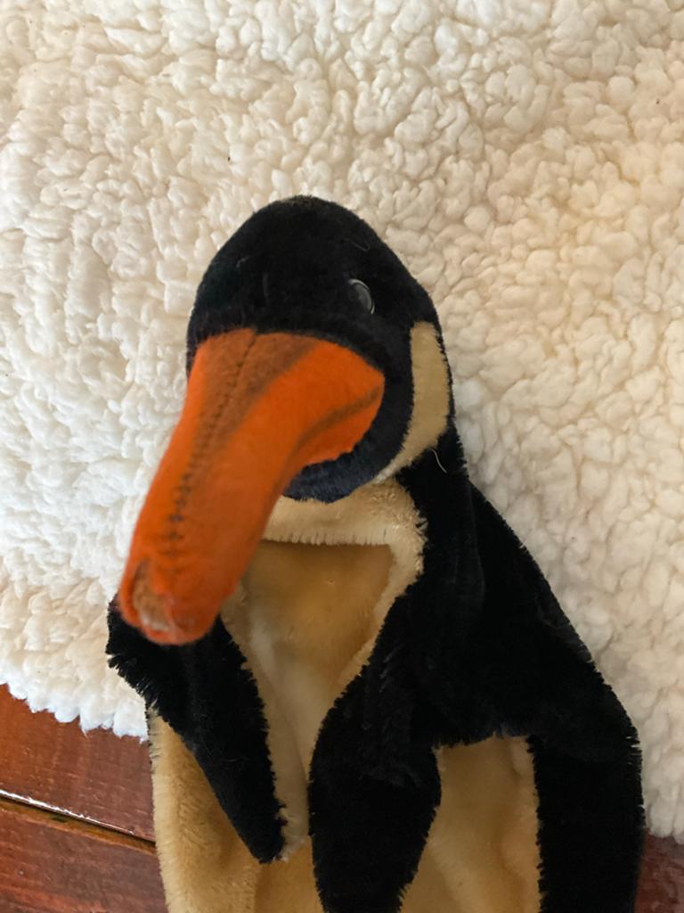Antieke Steiff handpop pinguïn - zeldzaam en charmant, Ophalen of Verzenden