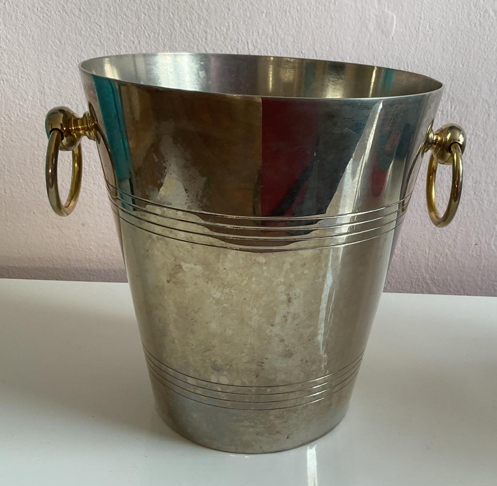 Champagne emmer verzilverd (zie zilver merkje), Ophalen of Verzenden, Gebruikt, Overige materialen