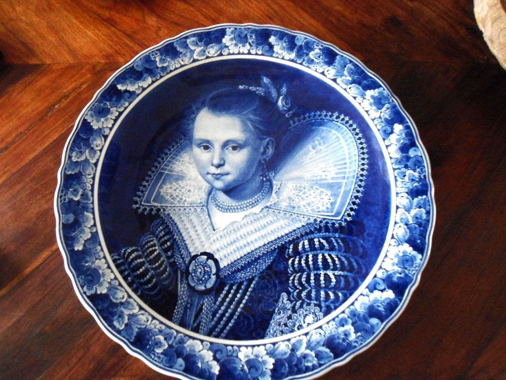 Delftsblauw wandbord "Het Prinsesje" 41,5 cm. doorsnede 5986, Antiek en Kunst, Antiek | Wandborden en Tegels, Ophalen