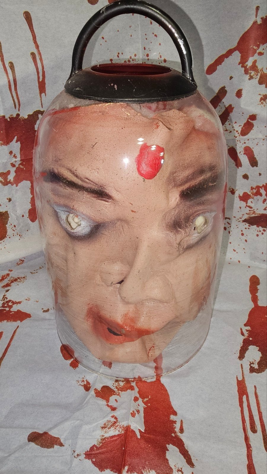 Griezelige Halloween decoratie in stolp - 27 cm hoog, Ophalen, Gebruikt, Meerkleurig, Overige stijlen
