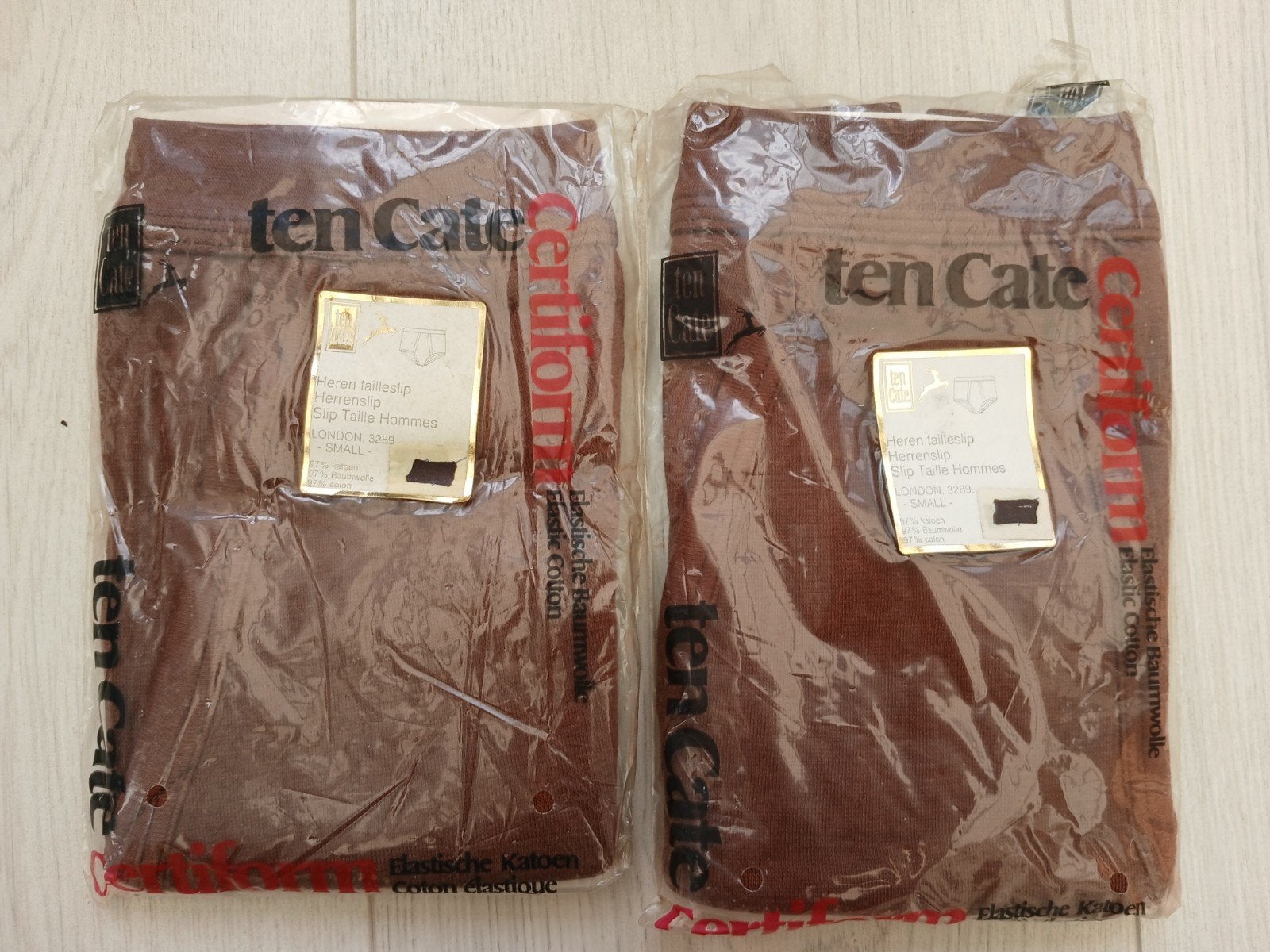 2 Nieuwe Ten Cate Heren Slips - Maat S - Bruin, Ophalen of Verzenden, Bruin, Ten Cate, Slip
