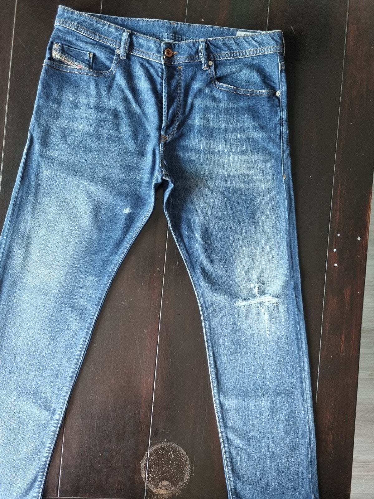 DIESEL BUSTER SLIM TAPERED STRETCH DESTROY JEANS SIZE 36/30!, W36 - W38 (confectie 52/54), Diesel, Blauw, Ophalen of Verzenden