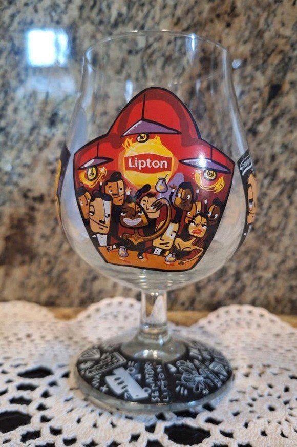 Origineel Lipton glas, Ophalen of Verzenden, Zo goed als nieuw, Bierglas
