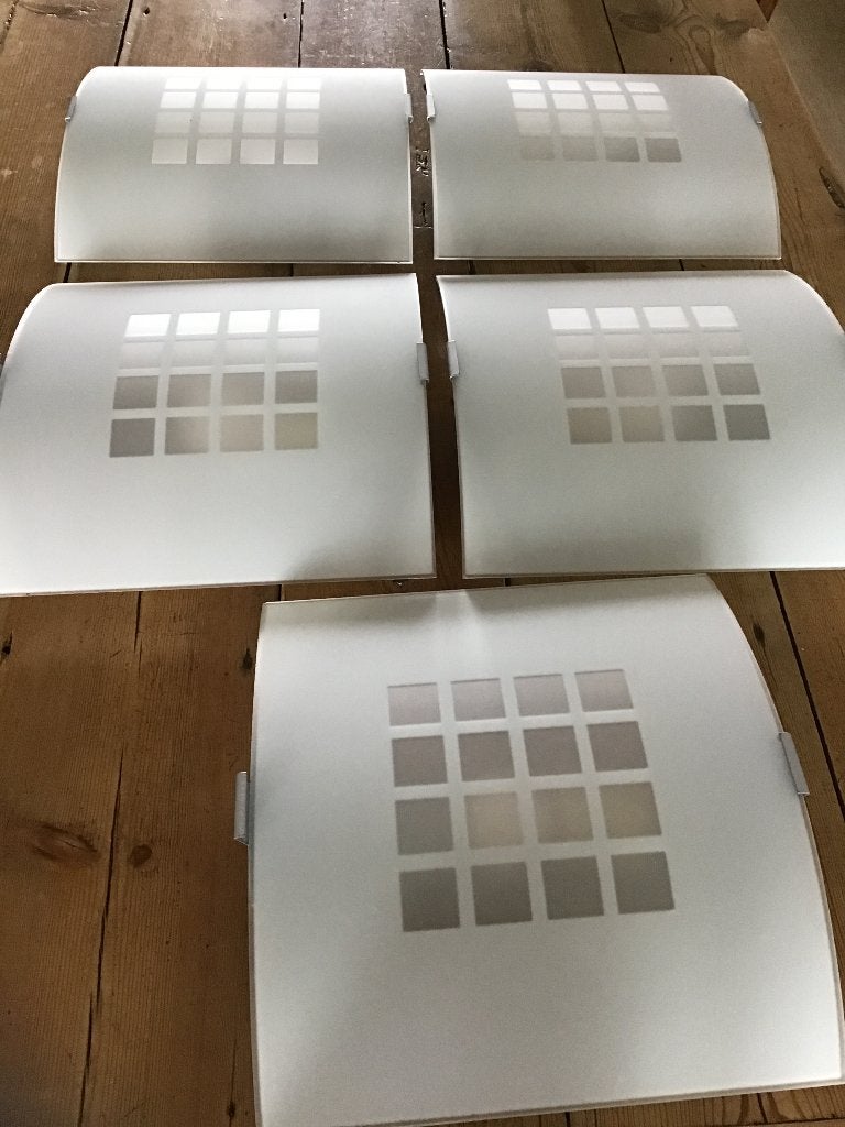 Set van 5: Philips Massive “Saskia” wandlampen, Ophalen, Philips, E27 (groot), Glas