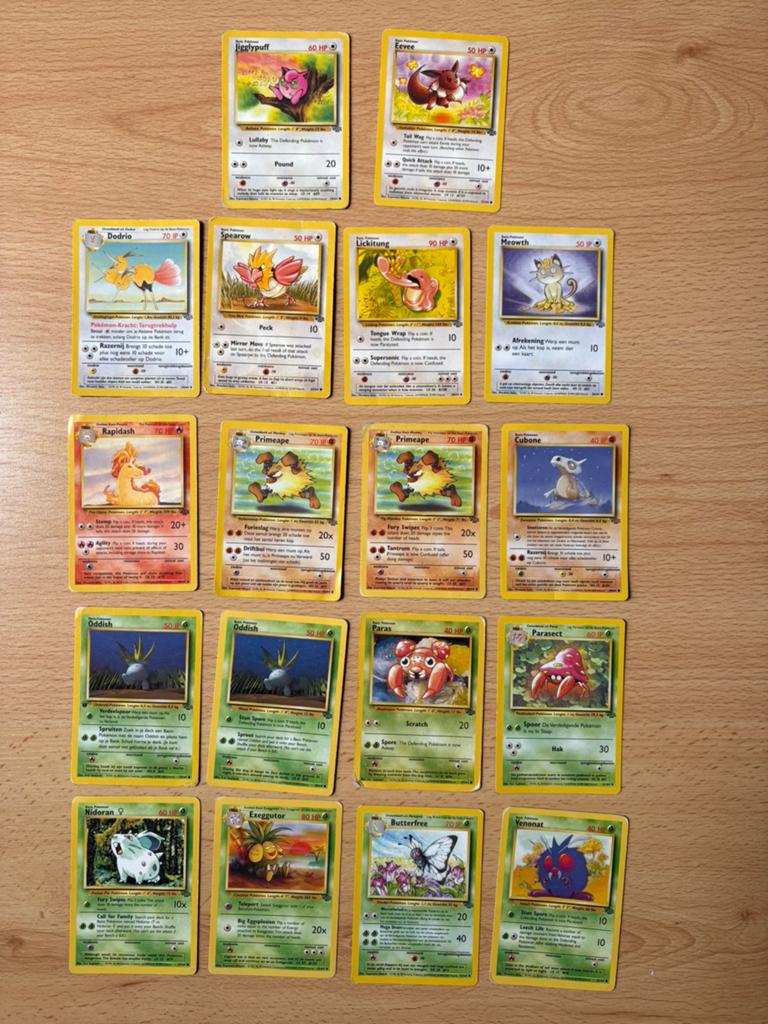 18 Pokémon Classic Series Jungle kaarten 1999, Ophalen of Verzenden, Meerdere kaarten