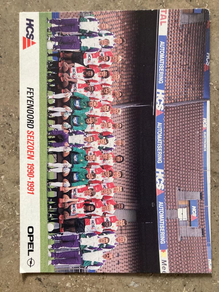 FOTOKAART FEYENOORD 90-91, Ophalen of Verzenden, Zo goed als nieuw, Feyenoord, Spelerskaart