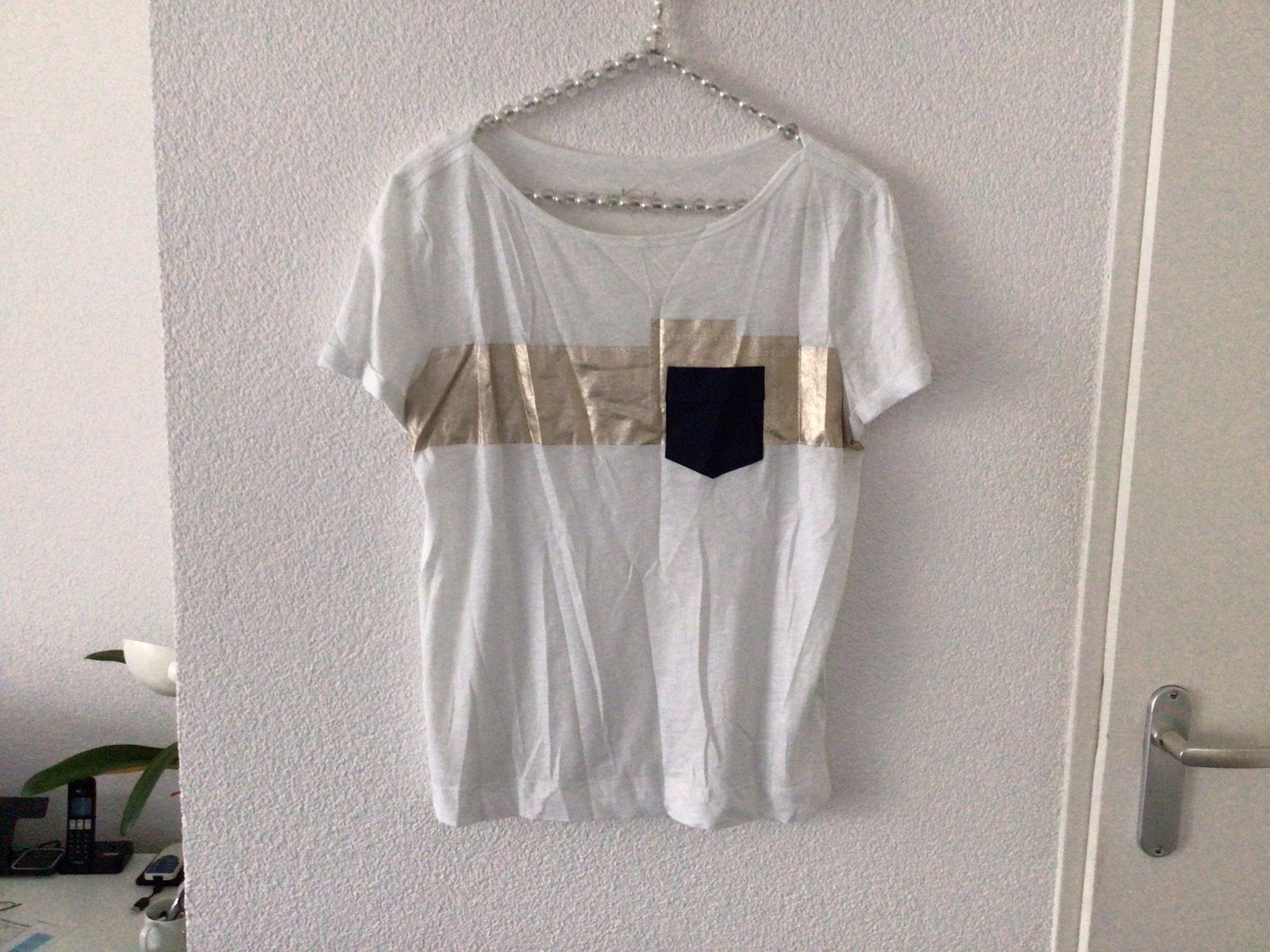 Luisa Cerano T-Shirt wit/goud - maat 40, Kleding | Dames, T-shirts, Maat 38/40 (M), Wit, Ophalen of Verzenden, Zo goed als nieuw