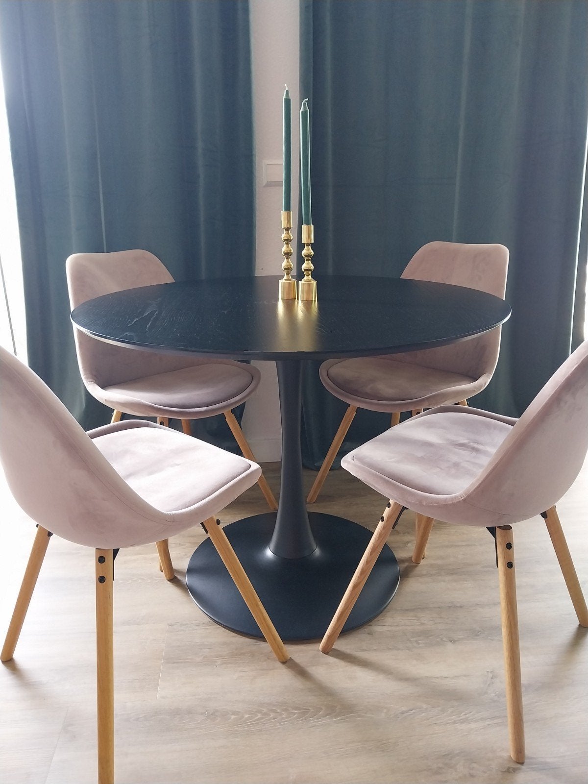 Zwarte ronde tafel Jysk Ringsted, Huis en Inrichting, Ophalen, Gebruikt, Rond, Vier personen