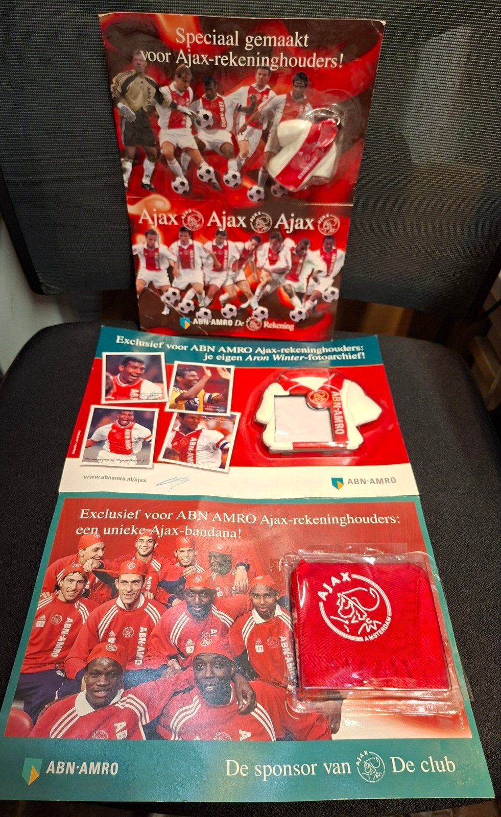 3x Vintage AJAX ABN AMRO Promotiemateriaal, Ophalen of Verzenden, Gebruikt, Ajax, Overige typen