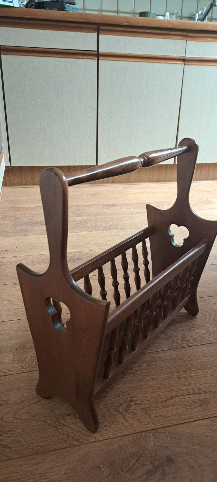 Vintage houten lectuurbak / krantenbak – Canterbury stijl, Ophalen, Gebruikt