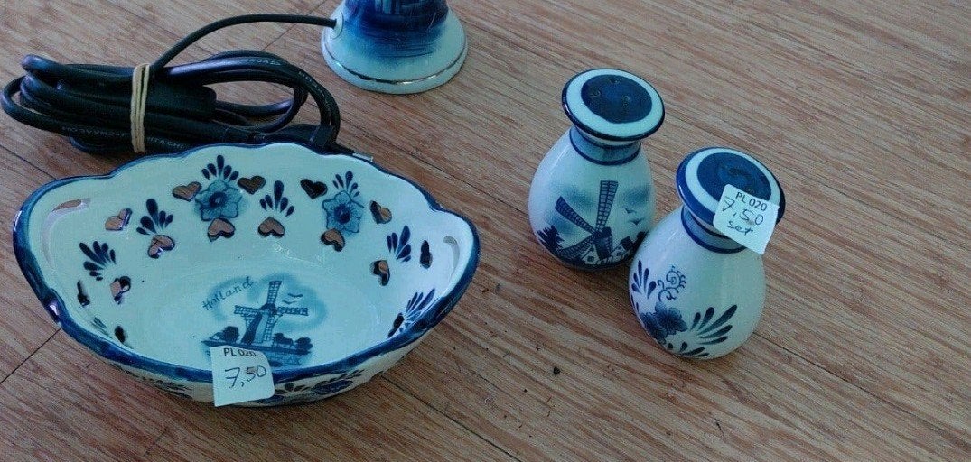 Delfts Blauw schaaltje en peper en zoutset, Antiek en Kunst, Ophalen of Verzenden