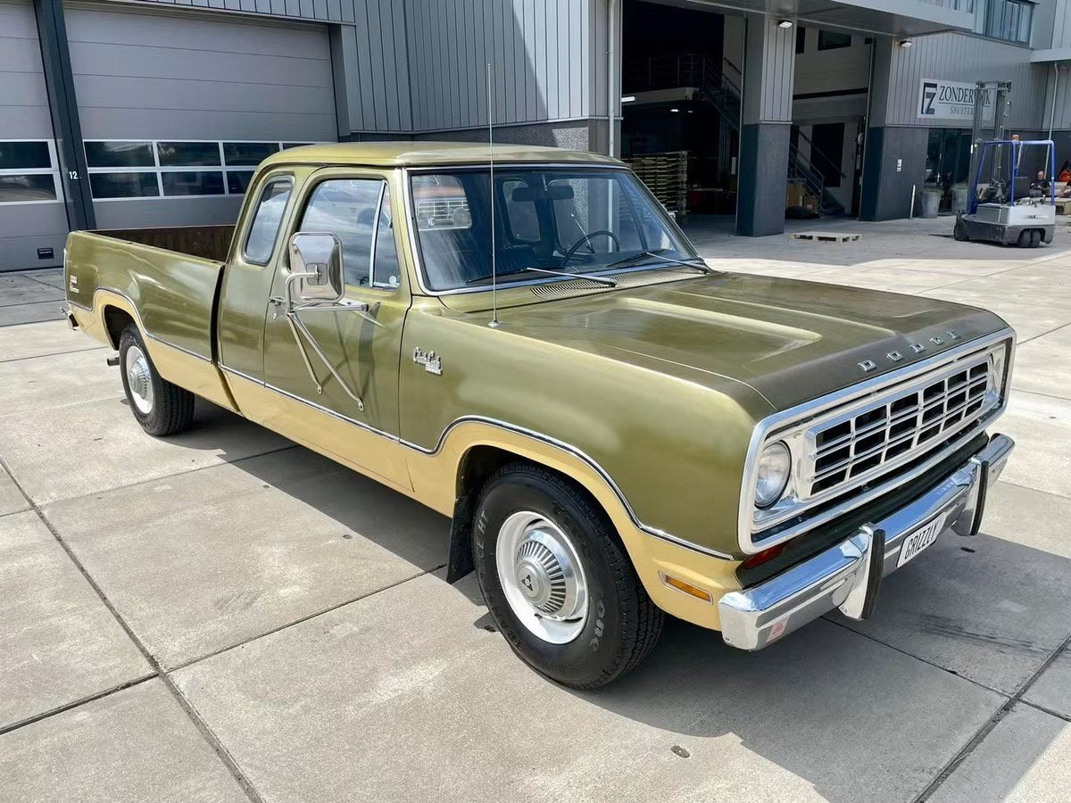 Dodge 1974 pickup, Auto's, Bestelauto's, Particulier, Dodge, Benzine, Automaat, Geïmporteerd, Bruin, Zwart, Leder, Ophalen
