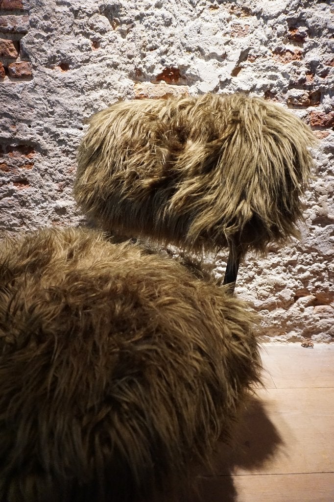 Olijfgroene Hairy fauteuil armchair (homestock), Ophalen of Verzenden, Zo goed als nieuw, 75 tot 100 cm, 50 tot 75 cm