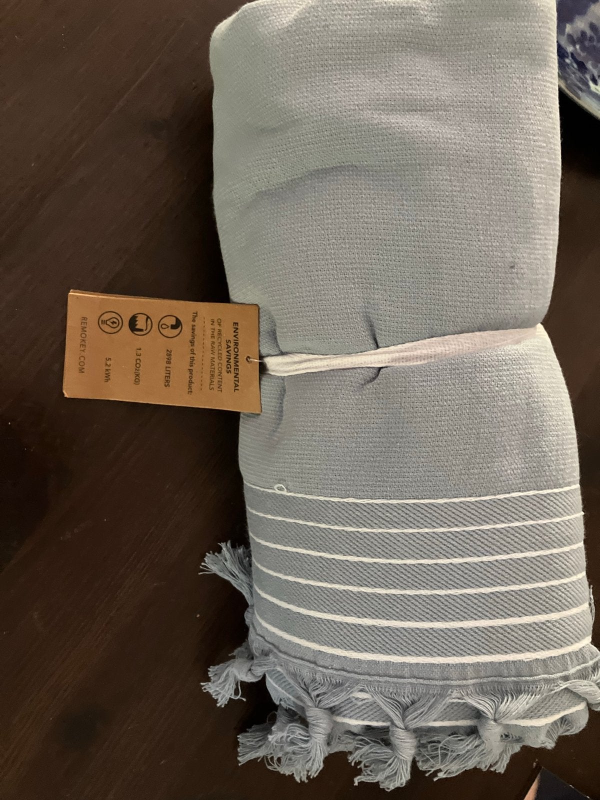 Walra hammam lichtblauw badlaken met franjes, Blauw, Overige merken, Badlaken, Nieuw