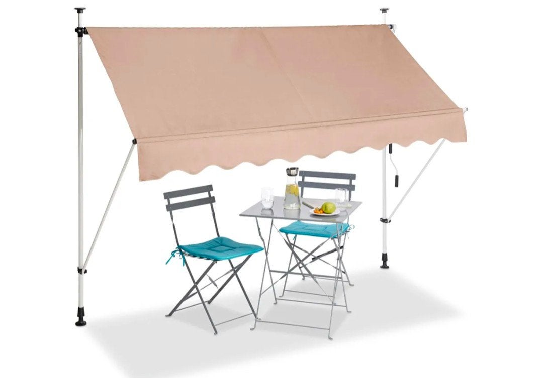 Mooi klem zonnescherm 200 x 120 cm ideaal voor balkon ), Ophalen, Nieuw, Minder dan 250 cm, Uitvalscherm