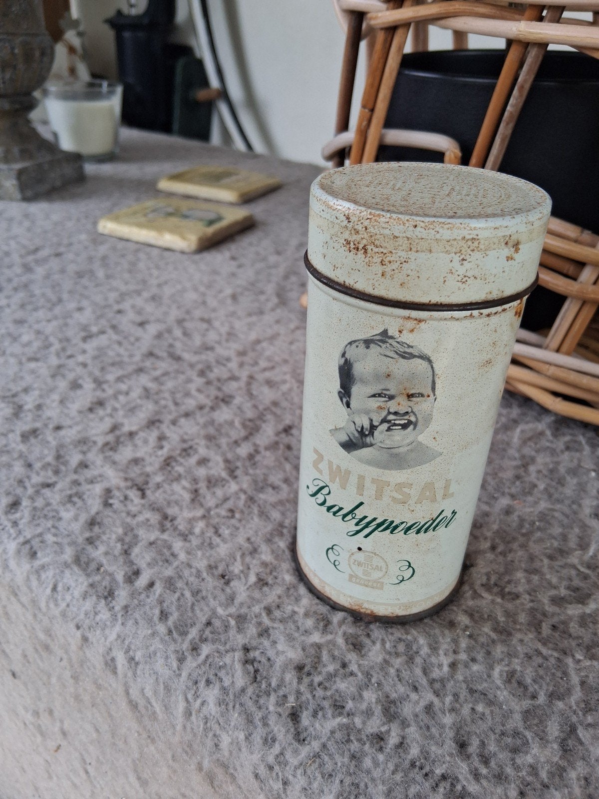 Vintage Zwitsal Babypoeder Blik - Decoratief Verzamelobject, Ophalen