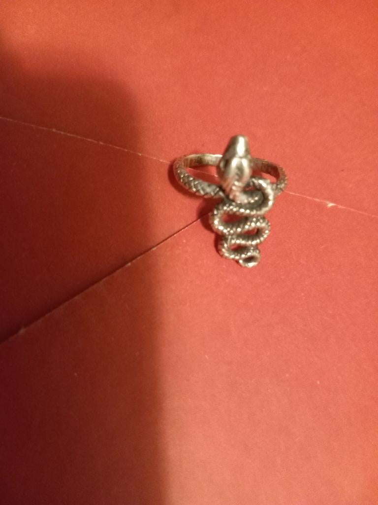 Zilveren ring met slang, Sieraden, Tassen en Uiterlijk, Bedels, Ophalen of Verzenden, Zo goed als nieuw, Zilver, Pandora