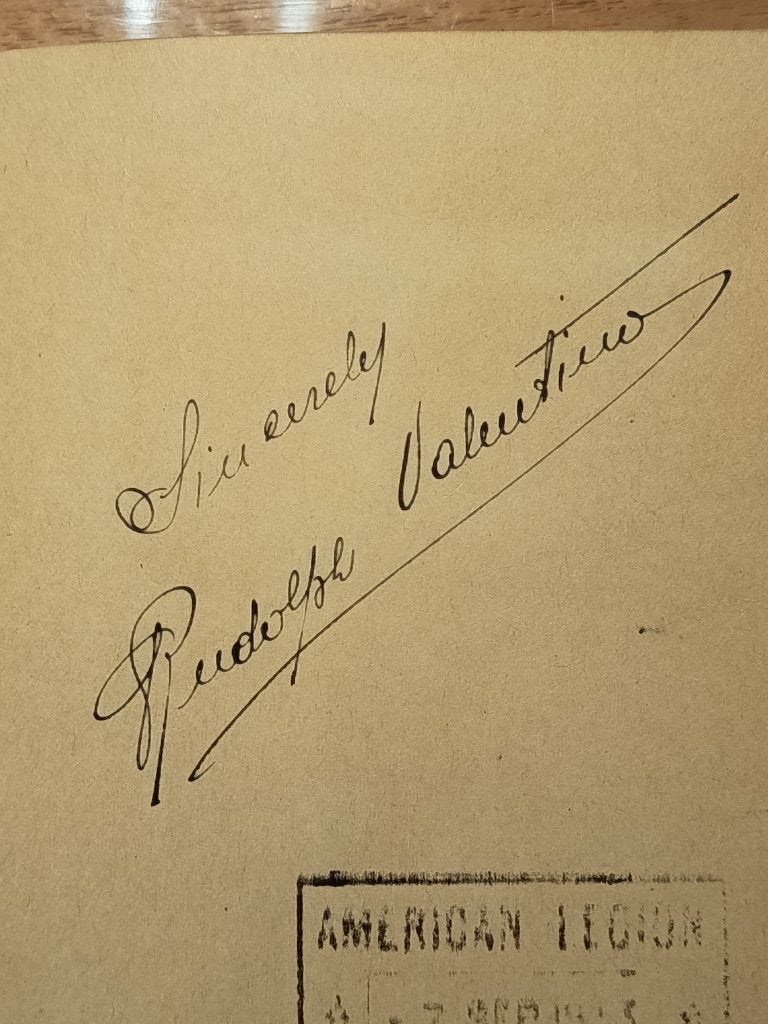 Rudolph Valentino – handtekening van beroemde filmster, Ophalen of Verzenden, Gelezen, Amerika