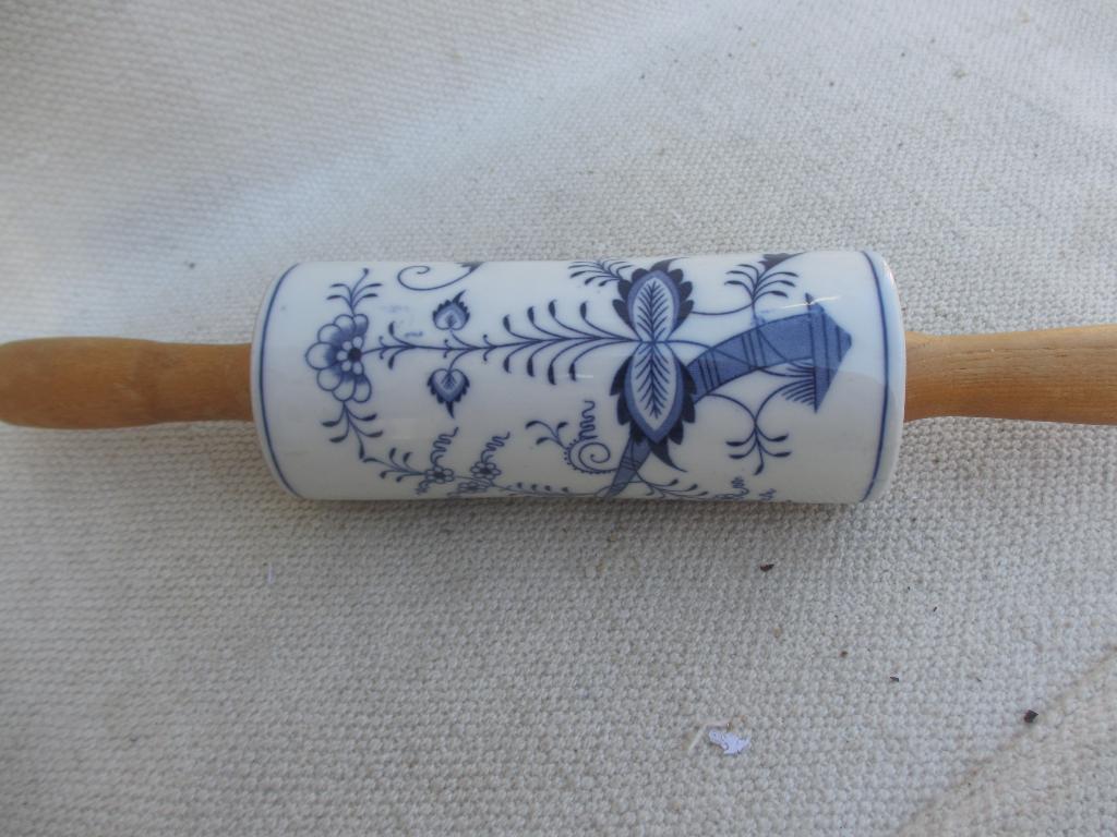 Meissen porselein deegroller/ Franse glazen deegroller, Antiek en Kunst, Ophalen of Verzenden