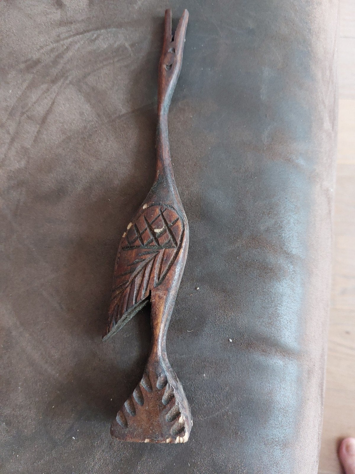 Handgesneden houten vogel sculptuur, Ophalen of Verzenden, Handgemaakt, 20 - 50 cm, Beeld
