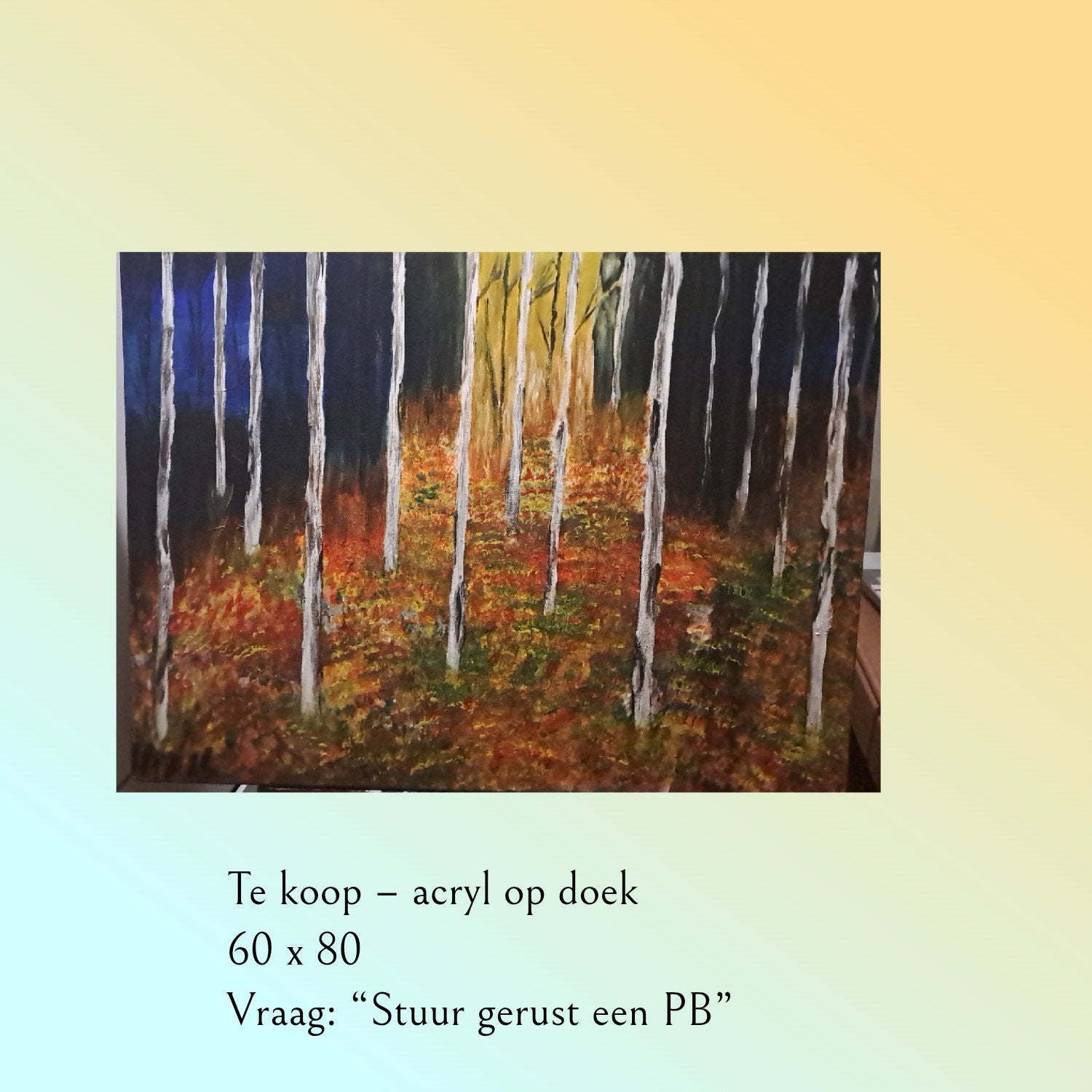 Herfstlicht tussen de berken, Ophalen