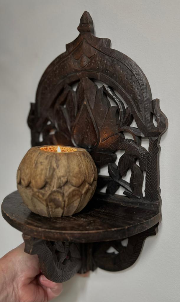 Oude oosterse console India sober sleets wandplankje, Ophalen of Verzenden