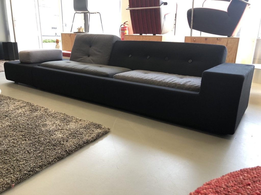Vitra Polder Sofa Bank XXL Zwart/Grijs Stof, Huis en Inrichting, Niet ingevuld, Zo goed als nieuw, Niet ingevuld, Niet ingevuld